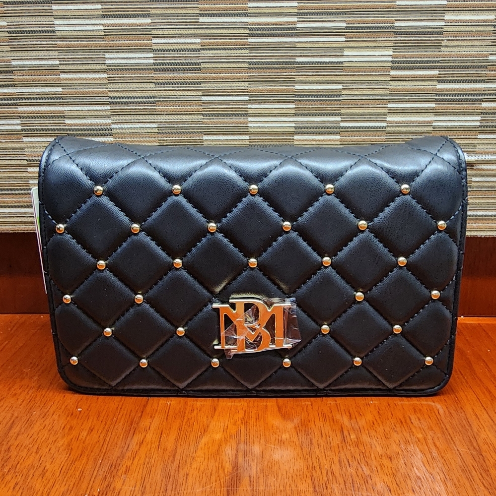 Badgley Mischka Black Quilted Crossbody Bag